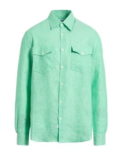 Department Five Department 5 Man Shirt Green Size 17 Linen In Green