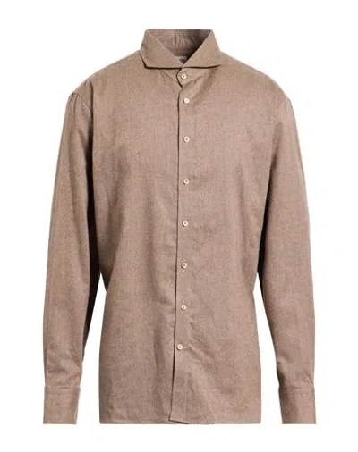 Stenströms Man Shirt Khaki Size Xxl Cotton In Brown