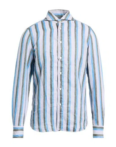 Finamore 1925 Man Shirt Light Grey Size M Cotton In Blue