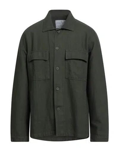 Luca Bertelli Man Shirt Military Green Size 3xl Cotton, Elastane In Multi