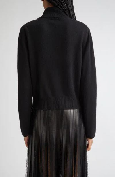 Brandon Maxwell The Addison Side Zip Turtleneck Sweater In Black