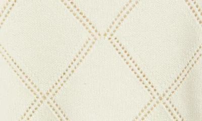 Vince Textured Argyle Italian Wool Sweater In White