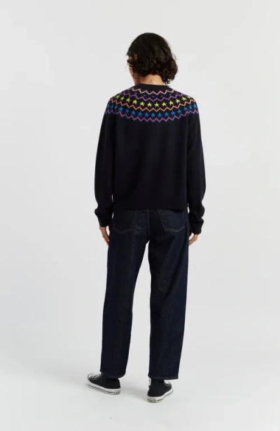 Chinti & Parker Navy Wool-cashmere Star Yoke Sweater In Blue