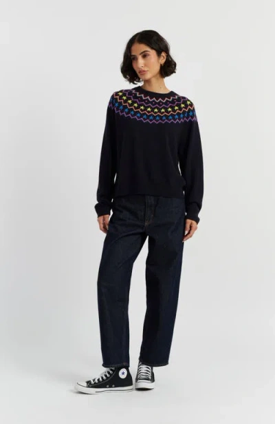Chinti & Parker Navy Wool-cashmere Star Yoke Sweater In Blue