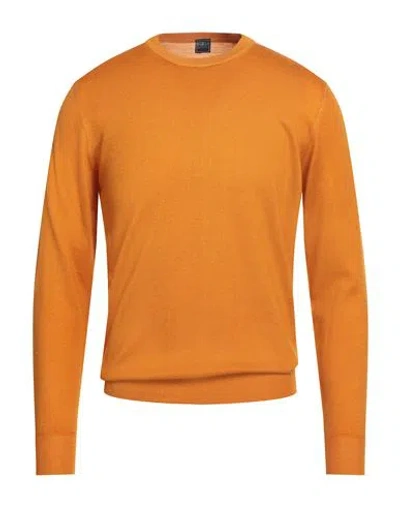 Fedeli Man Sweater Mandarin Size 38 Merino Wool In Yellow