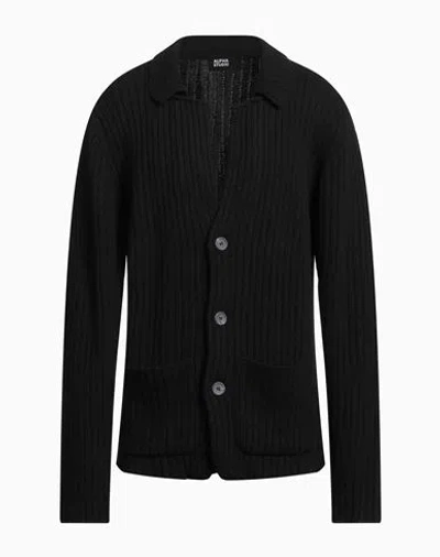 Alpha Studio Man Blazer Black Size 44 Recycled Wool, Viscose, Recycled Polyamide, Cashmere In Animal Print