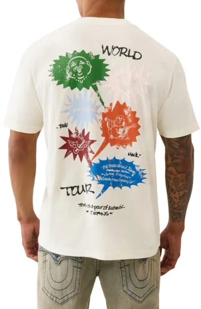 True Religion Speech World Tour Tee In Neutral
