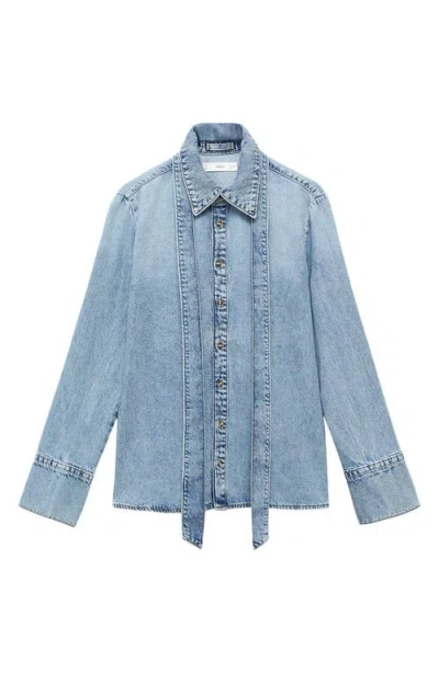 Mango Lana Denim Shirt In Blue