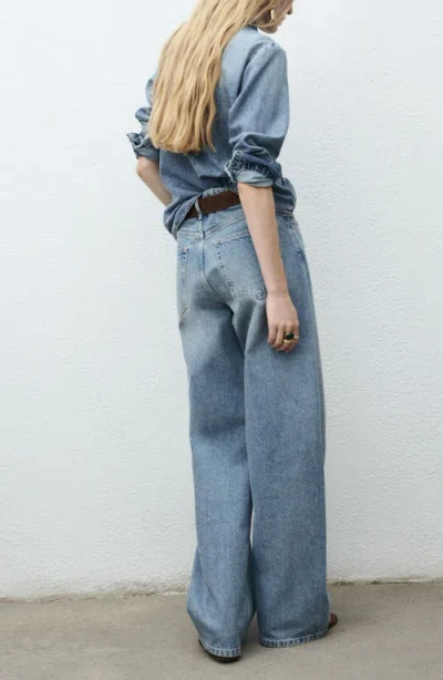 Mango Lana Denim Shirt In Blue