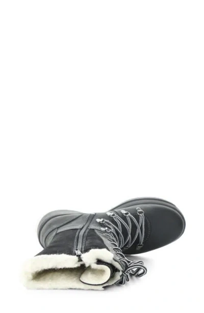 Bos. & Co. Dell Waterproof Wool Faux Shearling Lined Boot In Black