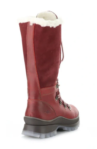 Bos. & Co. Dell Waterproof Wool Faux Shearling Lined Boot In Red