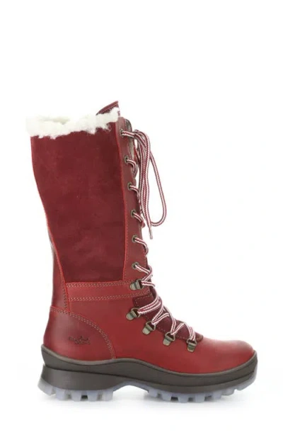 Bos. & Co. Dell Waterproof Wool Faux Shearling Lined Boot In Red