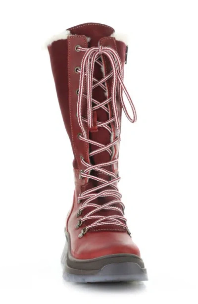Bos. & Co. Dell Waterproof Wool Faux Shearling Lined Boot In Red