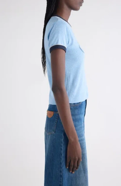 Chloé Chloè Logo Cotton T Shirt In Blue