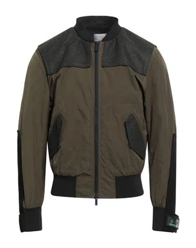Hogan 3-r Man Jacket Military Green Size S Polyester, Wool, Cashmere, Elastane In Green