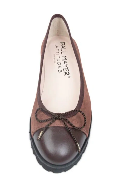 Paul Mayer Bravo Lug Sole Ballet Flat In Brown