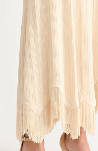 Misook X Lani Lynn Scalloped Fringe-hem Knit Maxi Skirt In White