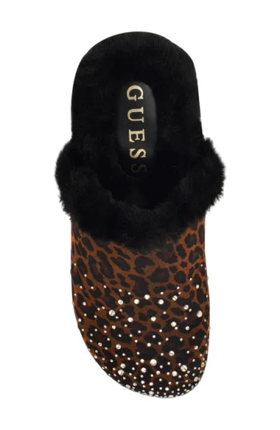 Guess Women's Gascona Embellished Cozy Slip-on Logo Clogs In Brown