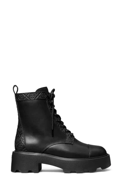 Tory Burch Amphibian Boots With Chunky Sole And Pull Tab In Black