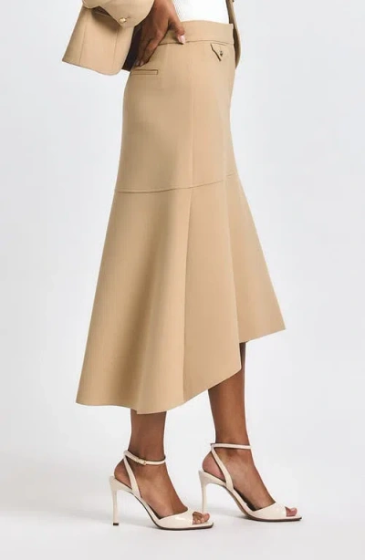 Derek Lam 10 Crosby Nicolette High-low Midi Skirt In Nude