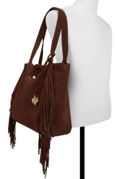 Aldo Arrow Suede Tote In Brown