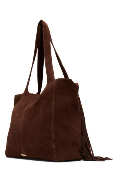 Aldo Arrow Suede Tote In Brown