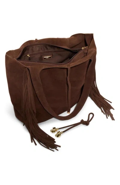 Aldo Arrow Suede Tote In Brown