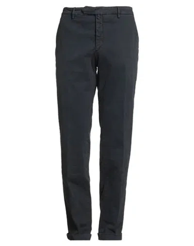 Luigi Borrelli Napoli Man Pants Midnight Blue Size 40 Cotton, Elastane In Black