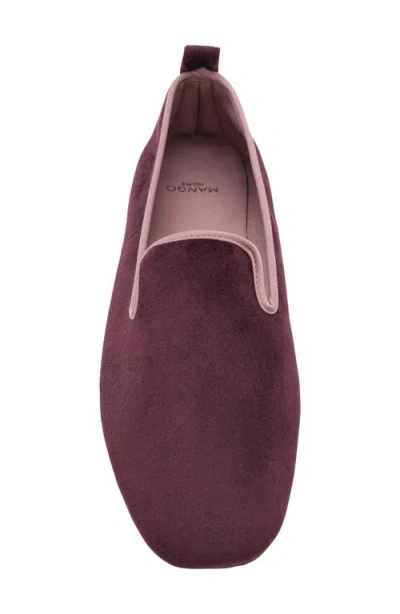 Mango Velour Slippers With Piping Blackberry In Purple
