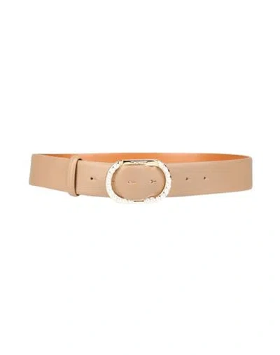 Twinset Woman Belt Camel Size L Regenerated Leather, Polyurethane, Cotton, Polyester In Neutral