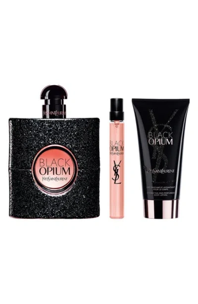 Saint Laurent 3-pc. Black Opium Eau De Parfum With Body Lotion Gift Set In Transparent