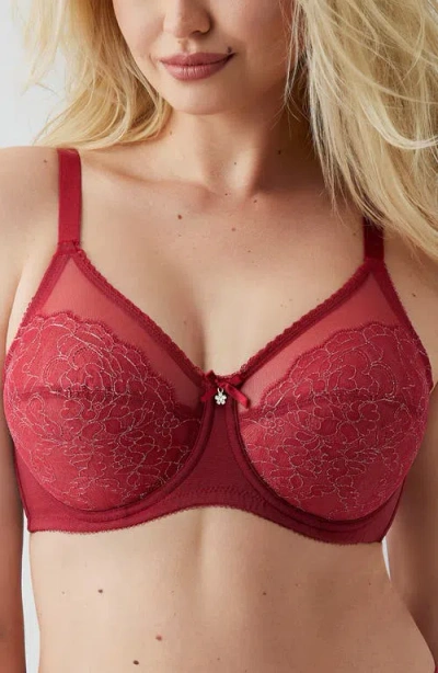 Wacoal Retro Chic Full-figure Underwire Bra 855186, Up To J Cup In Red