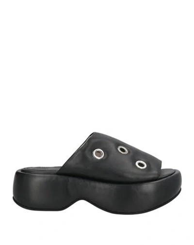 Ixos Woman Sandals Black Size 7 Leather In Animal Print