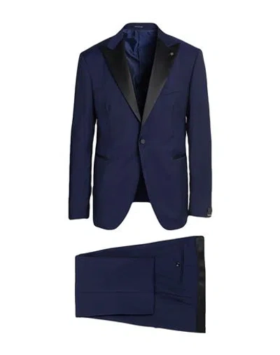 Tagliatore Man Suit Navy Size 44 Super 110s Wool In Multi