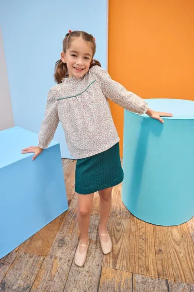 Bisby Kids' Quilted Mini Skirt In Green