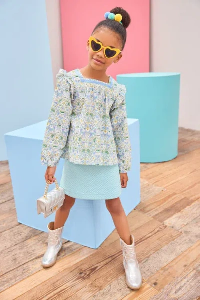 Bisby Kids' Quilted Mini Skirt In Blue