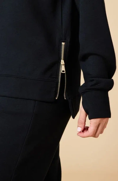 Softies Athleisure Crewneck And Crop Pant Set In Black