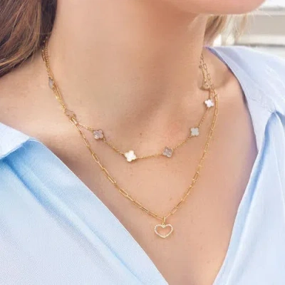 The Lovery Fine Jewelry Mini Diamond Open Heart Charm In Gold