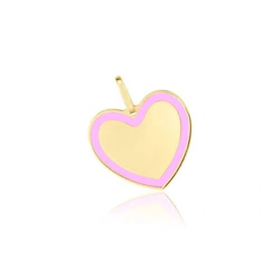 The Lovery Fine Jewelry Pink Enamel Golden Heart Charm In Pink