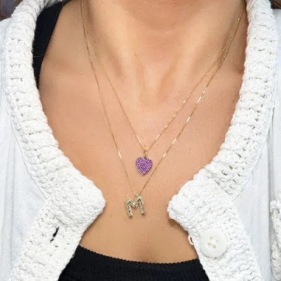 The Lovery Fine Jewelry Pink Sapphire Pave Heart Charm In Pink