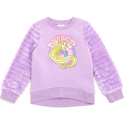 Disney Faux Fur Pullover Sweatshirt In Purple