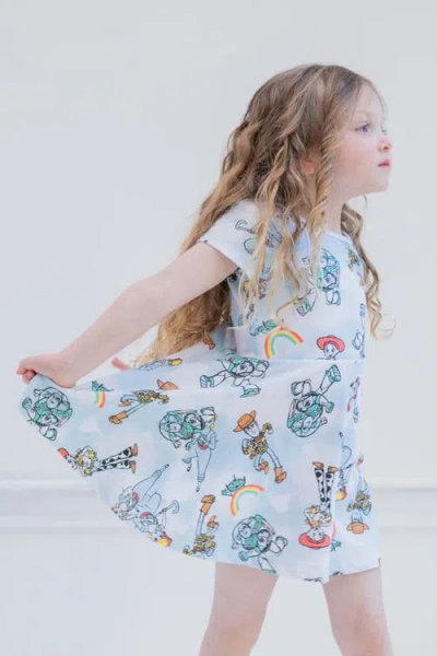 Disney Short Sleeve Skater Dress In Blue