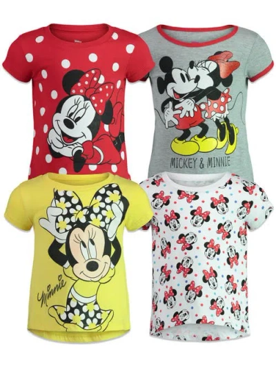 Disney Minnie Mouse Mickey Mouse & Friends 4-pack T-shirts In Multi