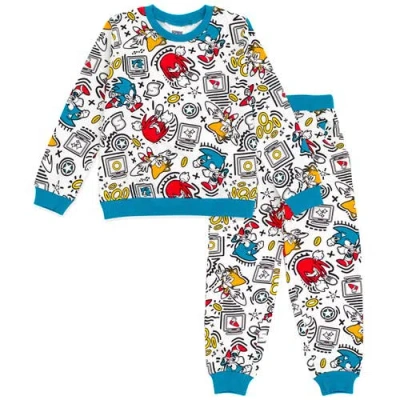 Sega Sonic The Hedgehog French Terry Sweatshirt & Pants Set In Multi