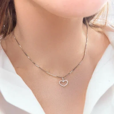 The Lovery Fine Jewelry Mini Diamond Open Heart Charm In Gold