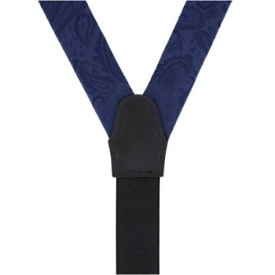 Trafalgar Banbury Tone On Tone Paisley Silk Formal Suspenders In Blue