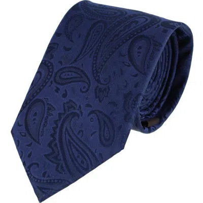 Trafalgar Banbury Tone On Tone Paisley Silk Necktie In Blue