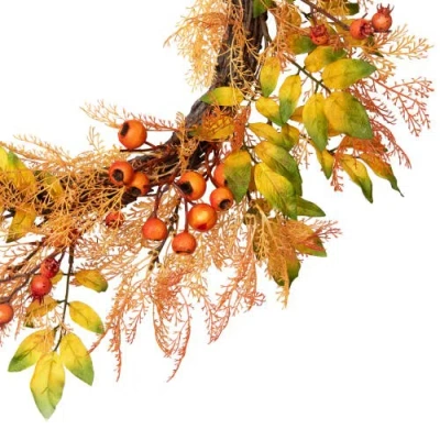 Northlight Berry, Caspia And Leaves Fall Harvest Artificial Wreath In Multi
