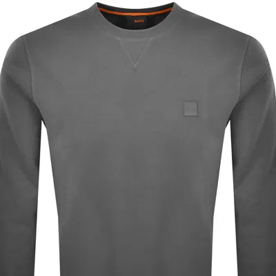 Boss Casual Boss Westart Sweatshirt Open Grey In Gray