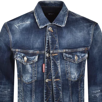 Dsquared2 Navy Double Front Denim Jacket In Blue